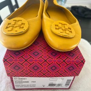 TORY BURCH SUNSHINE YELLOW MINI TRAVEL BALLET